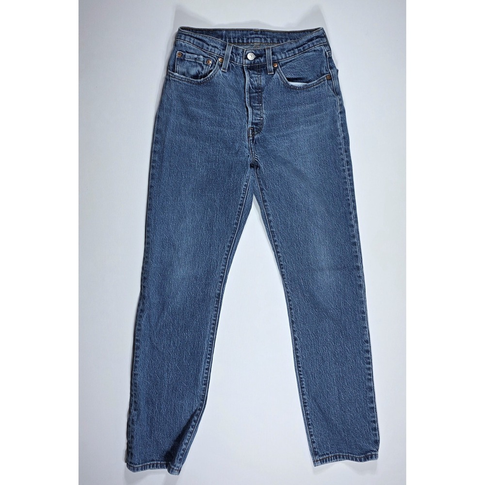 Levis 501 Original Fit Jeans Women's 26x30 Medium Wash Blue Button Fly